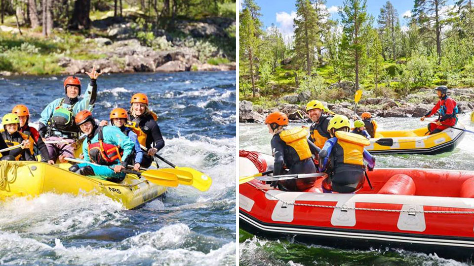 Familierafting på Geilo i Numedalslågen med guide, utstyr og rafting for hele familien