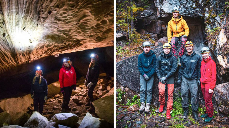 Grottevandring i Øyfjellgrotta med guide, underjordisk elv og fjellformasjoner