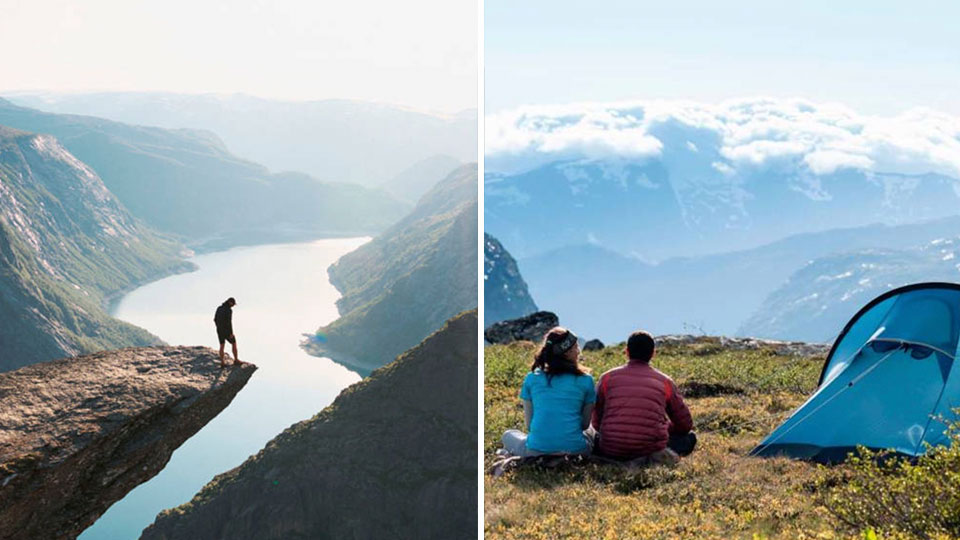 Trolltunga overnattingstur med guide, teltcamp, mat og utsikt over Ringedalsvatnet