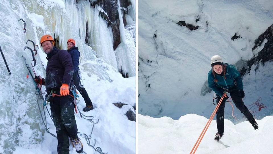 Isklatring i Oslo med instruktør, stegjern, isøks og vintervegg
