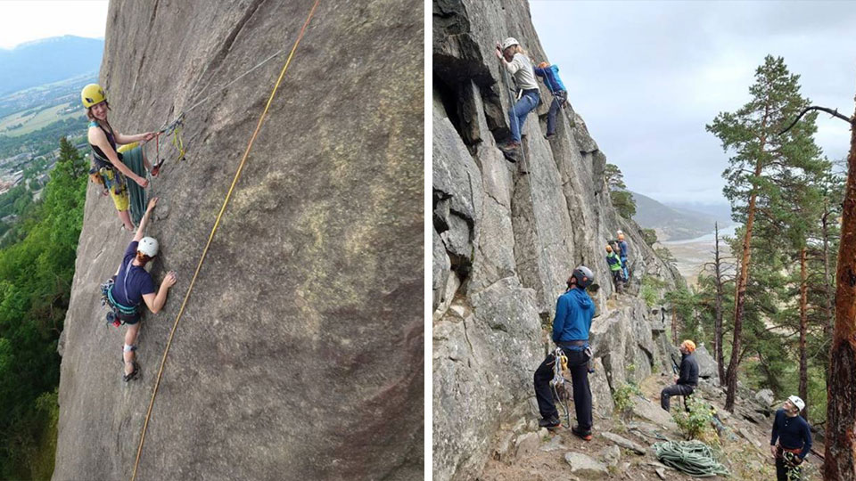 Klippeklatring med brattkort i Oslo med instruktør, rappellering og sikring